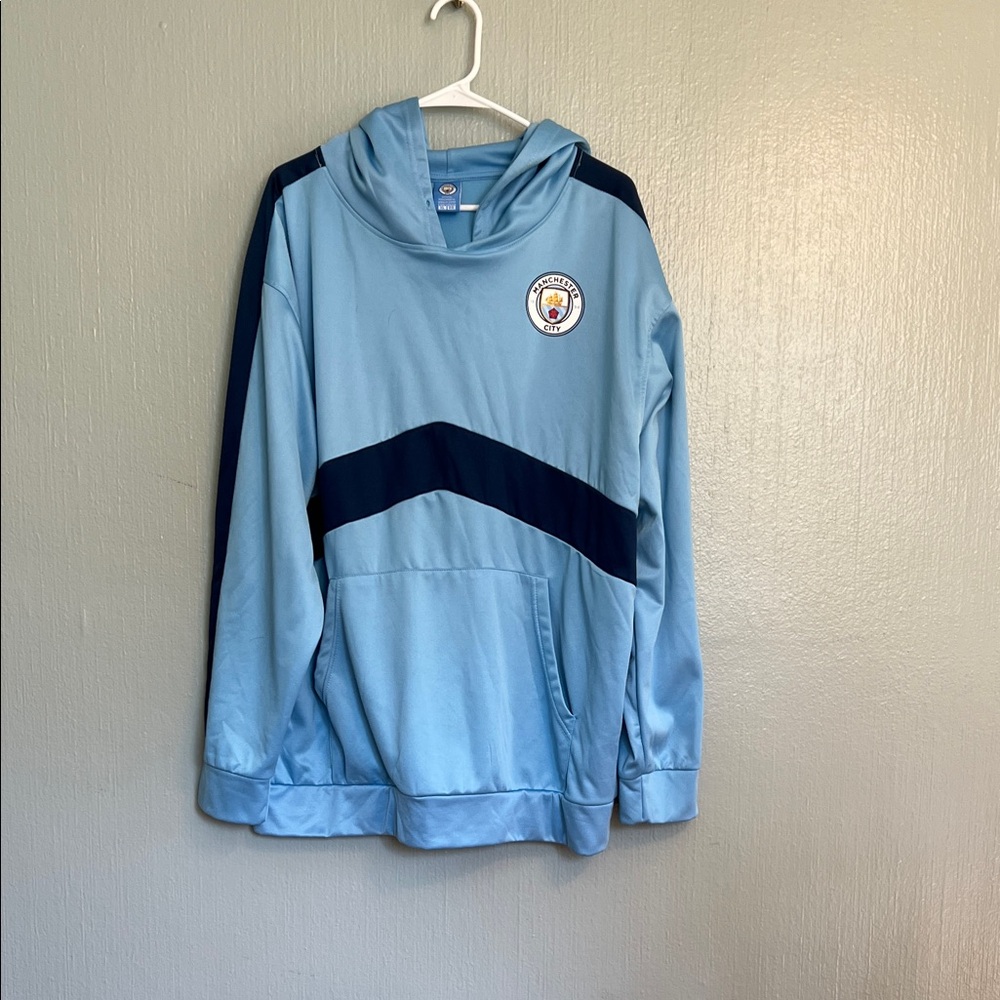 Men’s Manchester City Light Blue and Navy Hoodie
